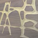 Geschnitzte Wandpanele, Nussbaumfurnier auf MDF, Museum für Architekturzeichnung, Berlin,